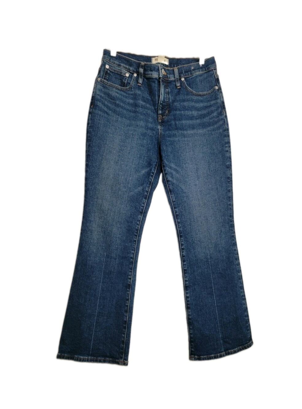 Madewell Women’s Mid-Rise Kick Out Jeans 29 Dark Blue Wash Stretch Denim NWT